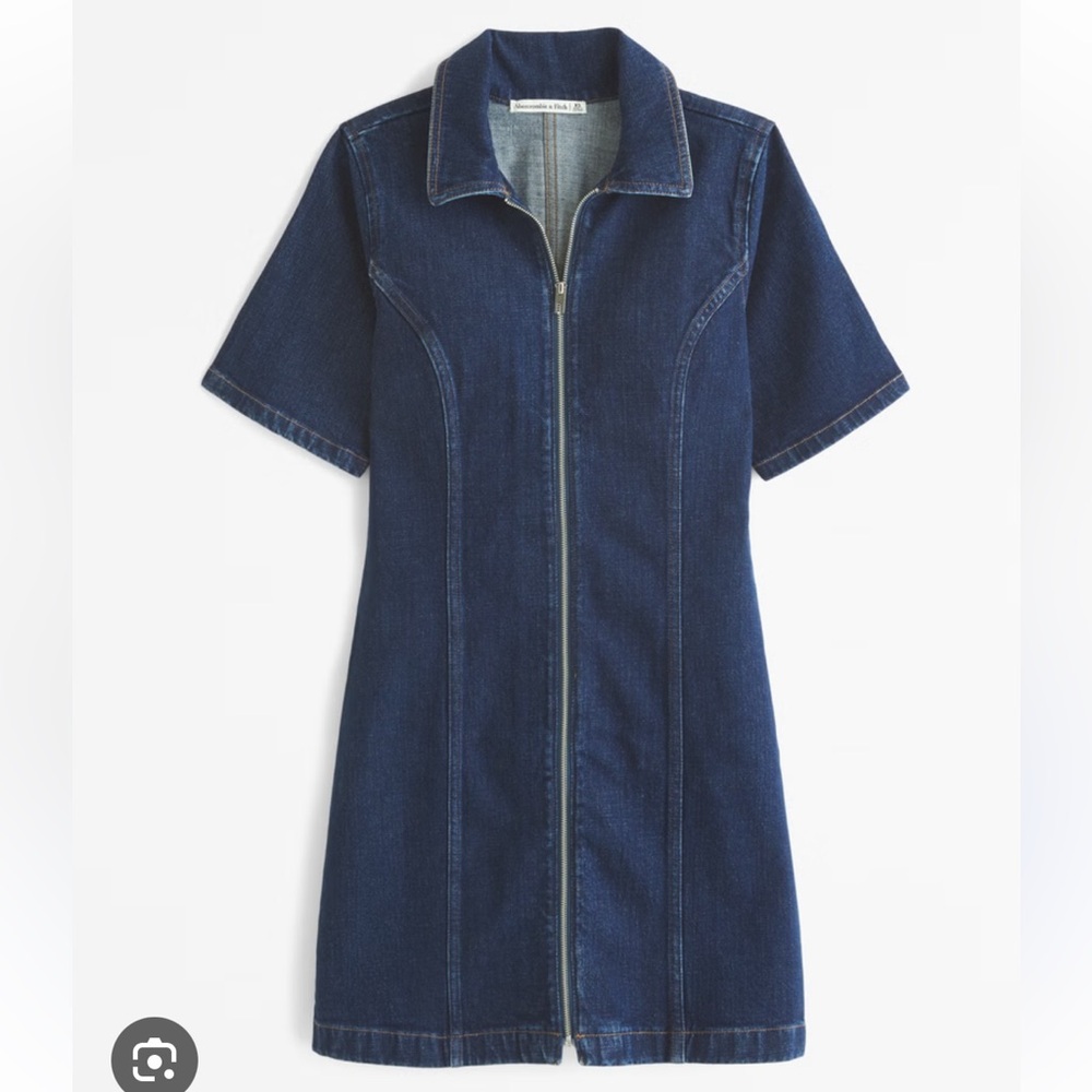Denim Short Sleeve Mini Dress